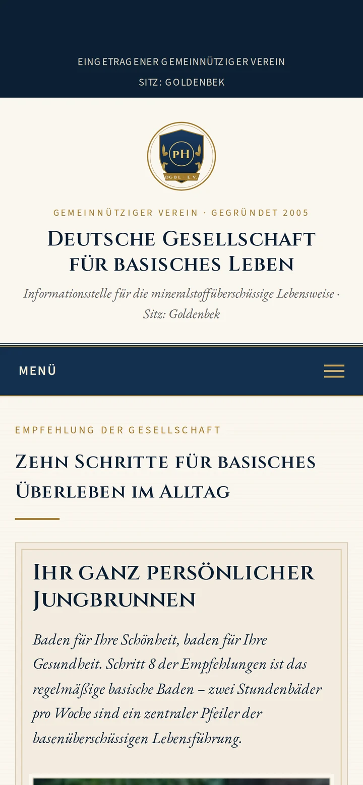 Deutsche Gesellschaft für basisches Leben auf dem Smartphone: Zehn Schritte