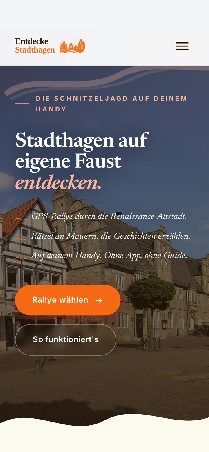 Entdecke Stadthagen auf dem Smartphone: Startseite