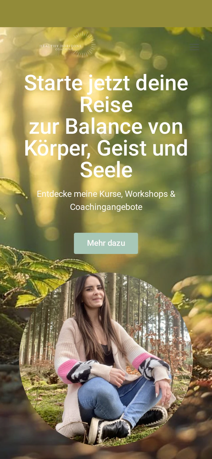 Entspannungs-Trainerin auf dem Smartphone: Startseite
