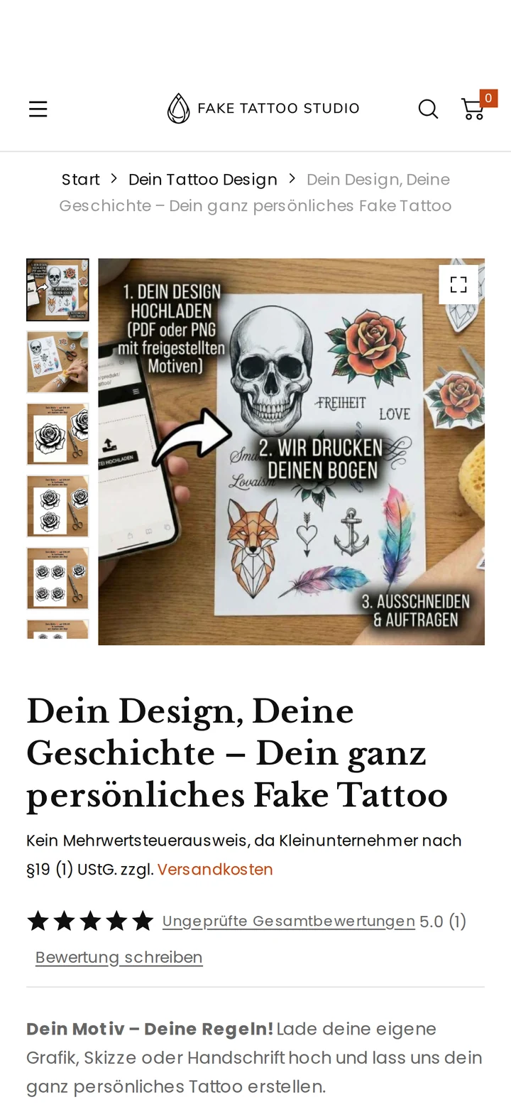 Fake Tattoo Studio auf dem Smartphone: Eigenes Design