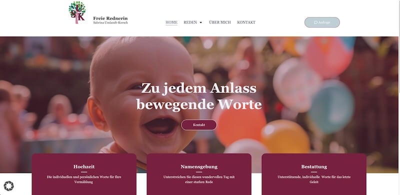 Freie Rednerin — WordPress · Persönliche Marke (Webseite)
