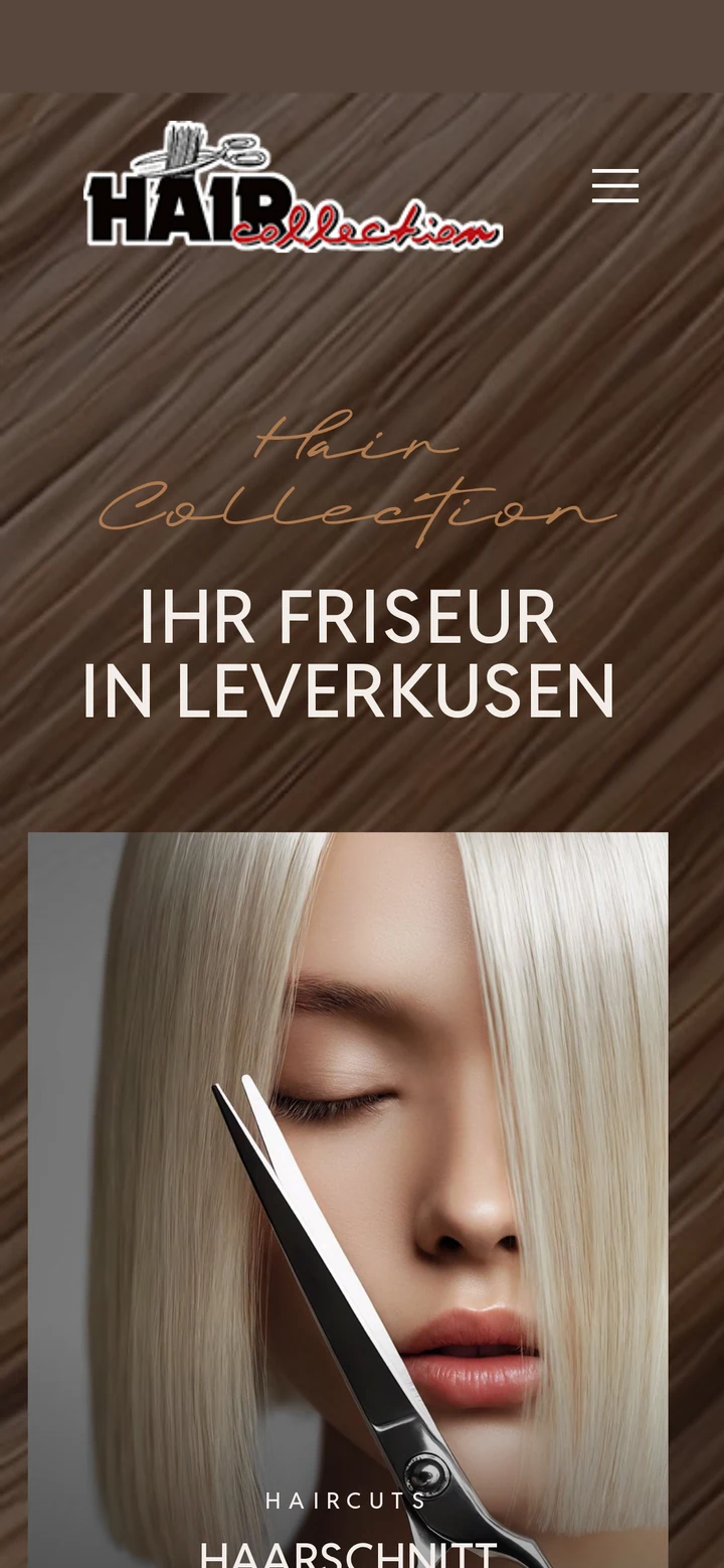 Friseursalon Leverkusen auf dem Smartphone: Startseite