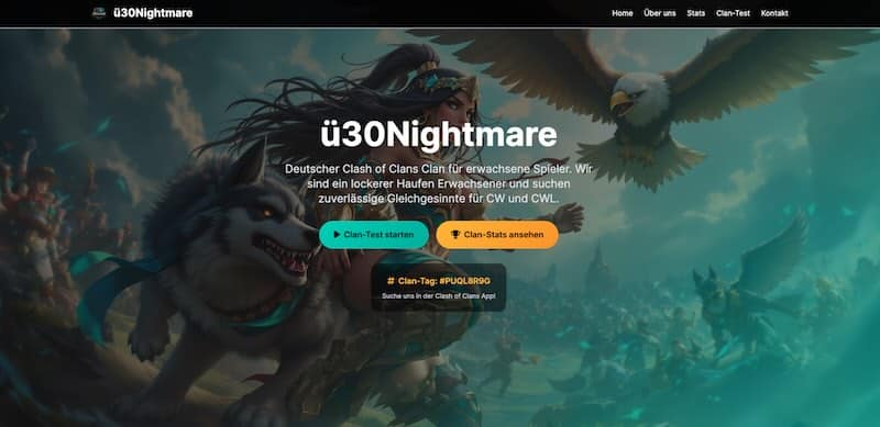 Gaming Clan Website — WordPress · Community (Webseite)