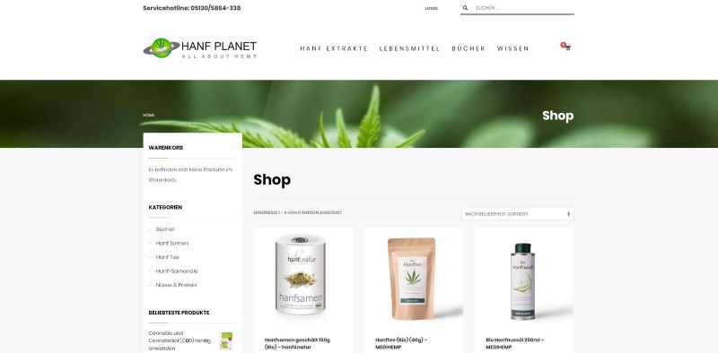 Hanf-Planet — Shopware 6 · Onlineshop (Onlineshop)