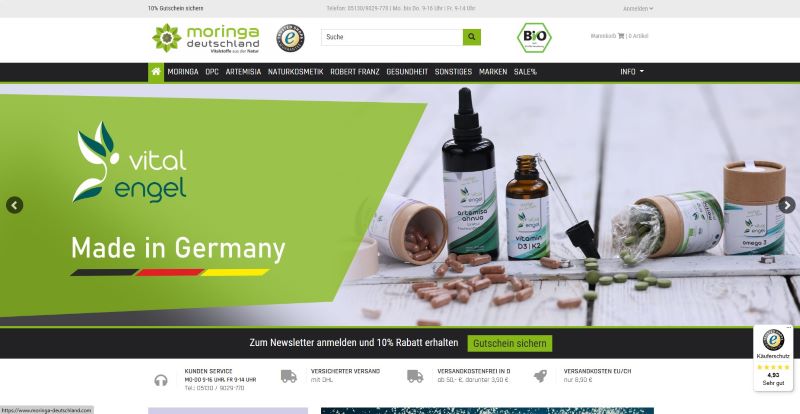 Moringa Deutschland — Oxid 6 · Onlineshop (Onlineshop)