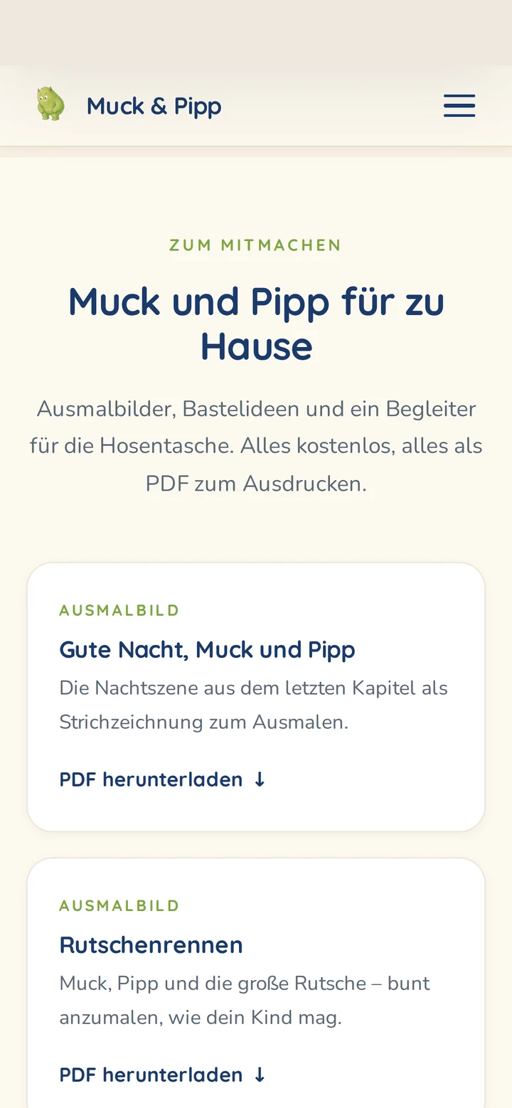 Muck & Pipp und das Mutfunkeln auf dem Smartphone: Zum Mitmachen