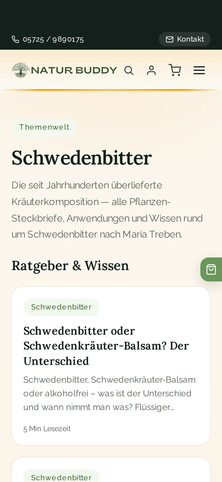 Natur Buddy auf dem Smartphone: Themenwelt