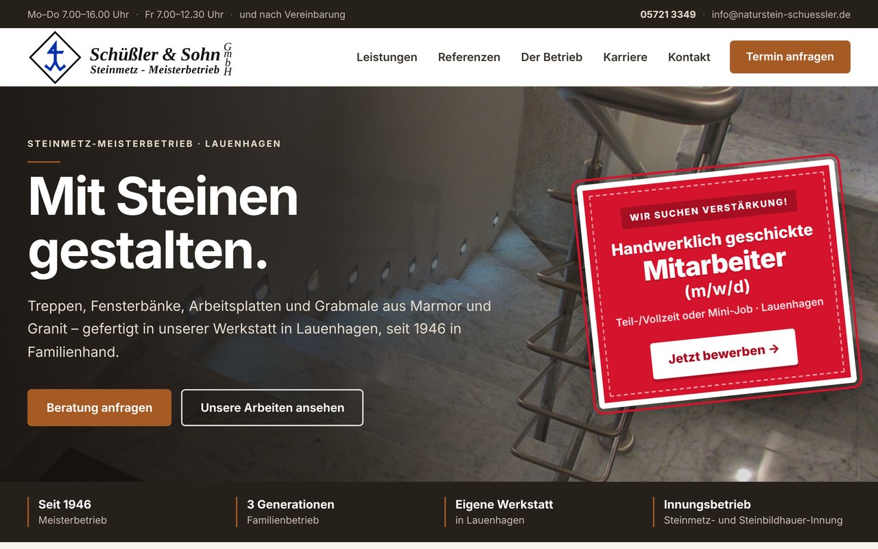 Vorschau der Website naturstein-schuessler.de