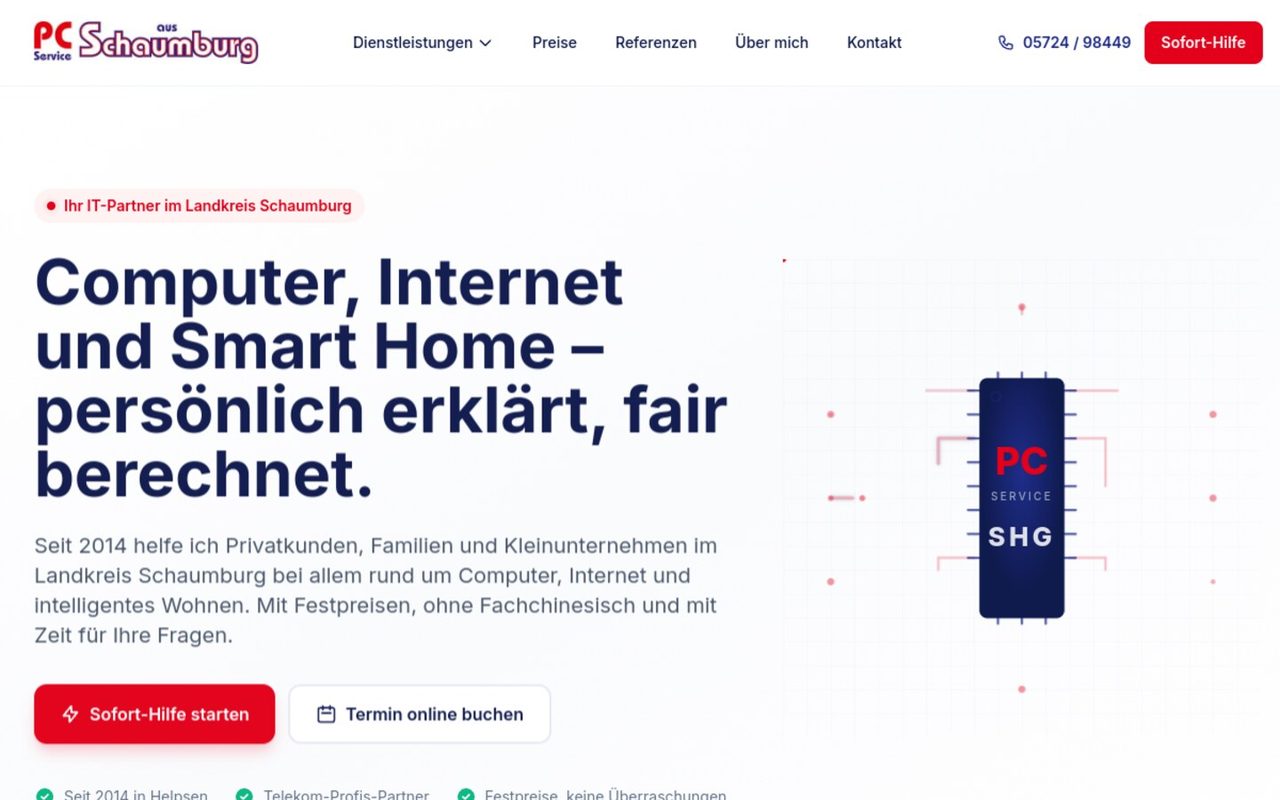PC-Service Schaumburg — WordPress · IT-Dienstleister (Webseite)