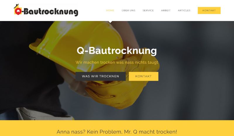 Bautrocknung-Unternehmen — WordPress · Handwerk (Webseite)
