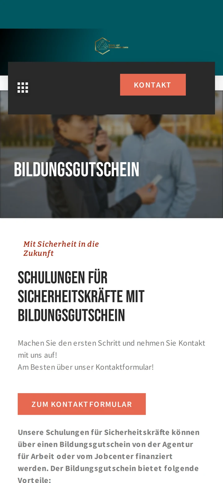 Schule für Sicherheitsmitarbeiter auf dem Smartphone: Bildungsgutschein