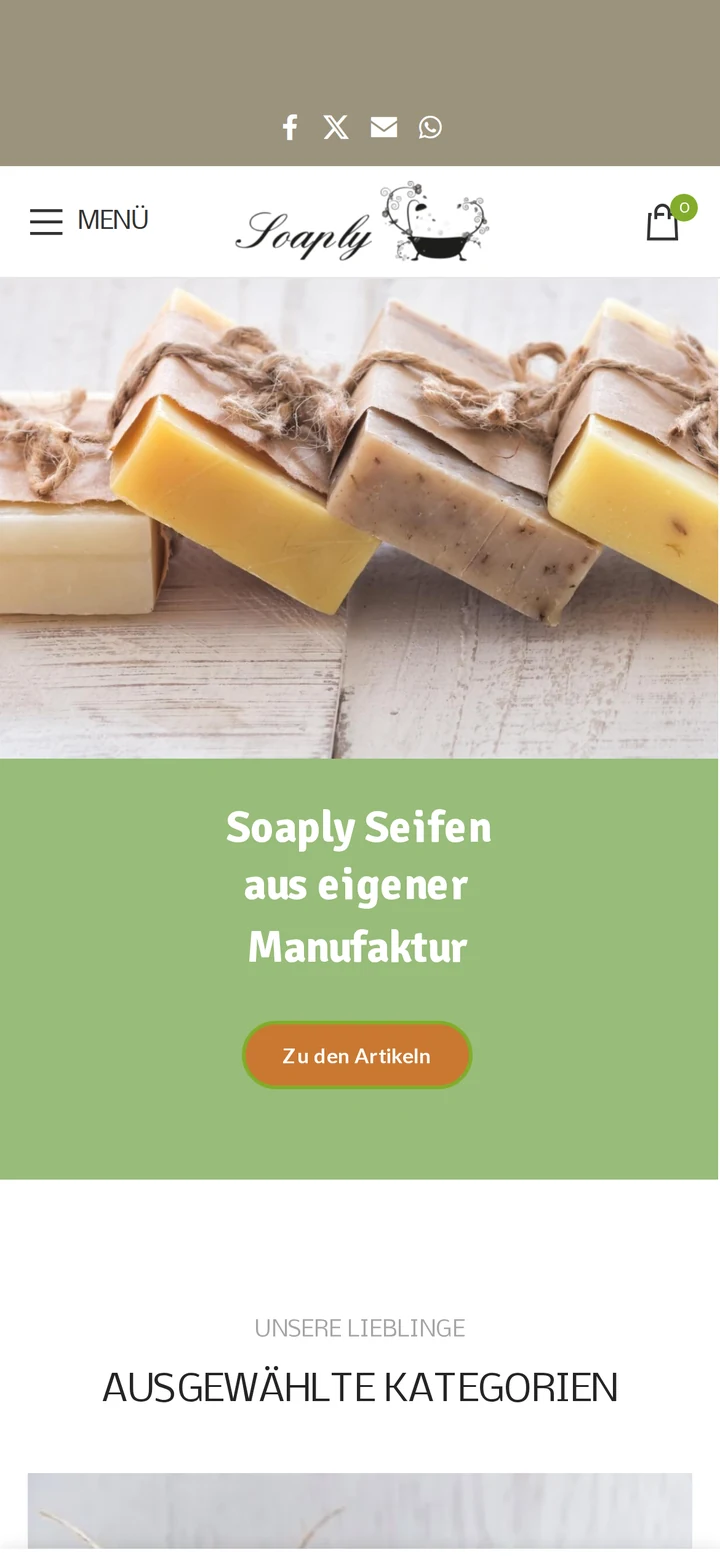 Soaply — Seifen auf dem Smartphone: Startseite