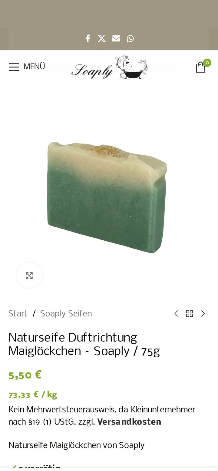 Soaply — Seifen auf dem Smartphone: Produktseite