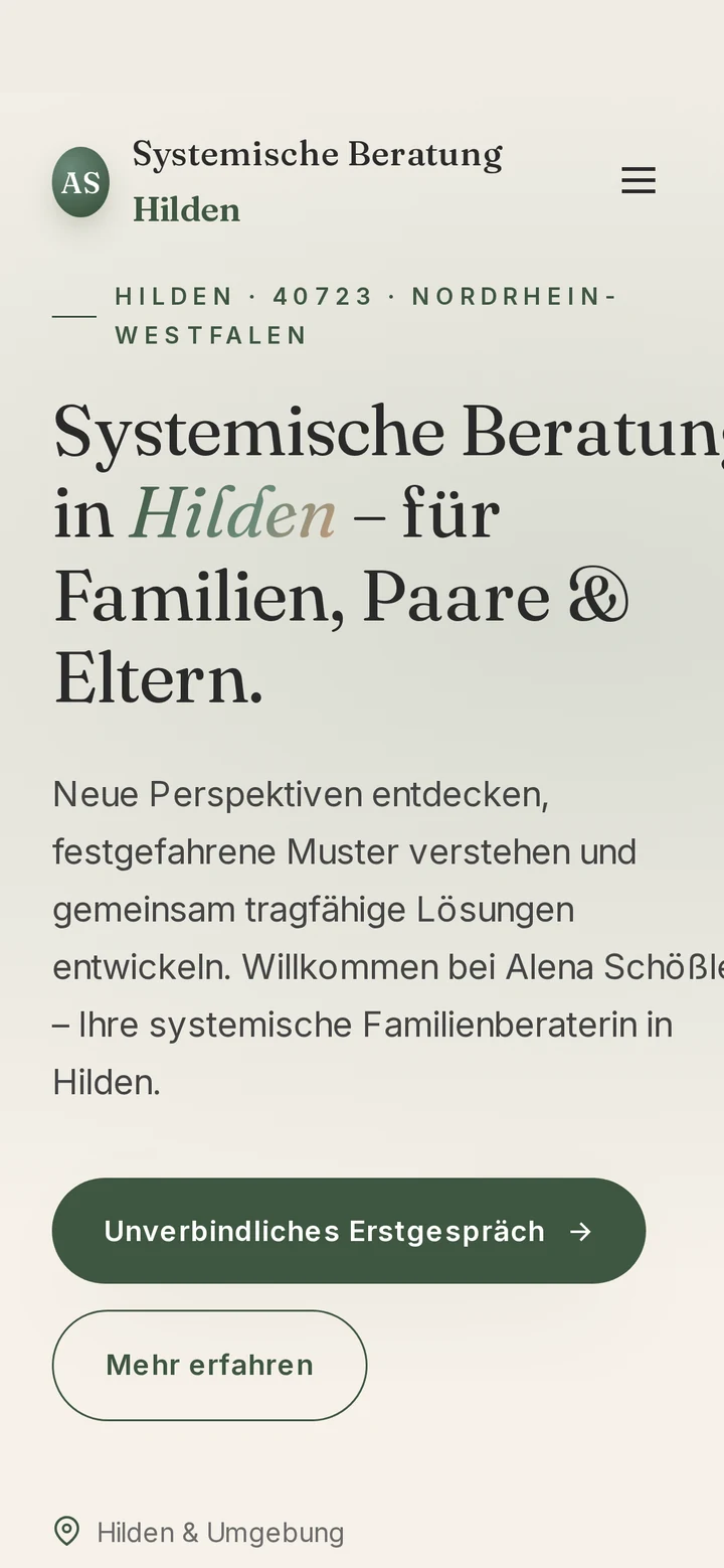 Systemische Beratung auf dem Smartphone: Startseite