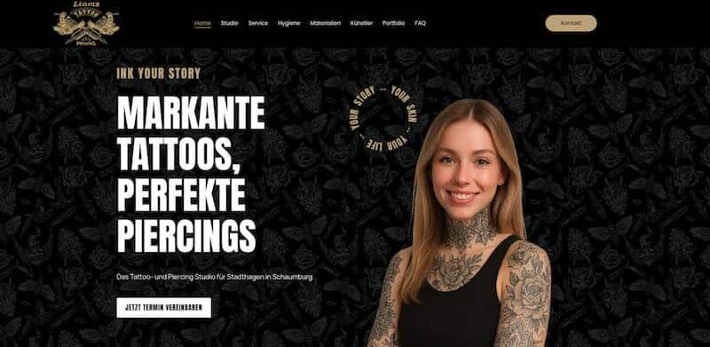 Tattoo Studio Stadthagen — WordPress · Studio-Website (Webseite)