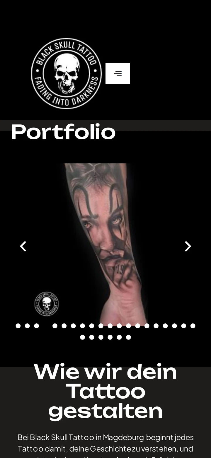 Tattoo- & Piercing Studio Magdeburg auf dem Smartphone: Portfolio