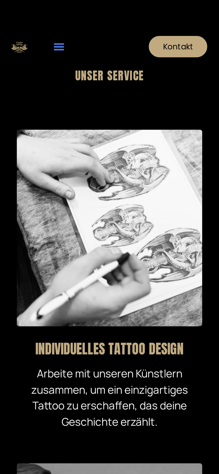 Tattoo Studio Stadthagen auf dem Smartphone: Leistungen