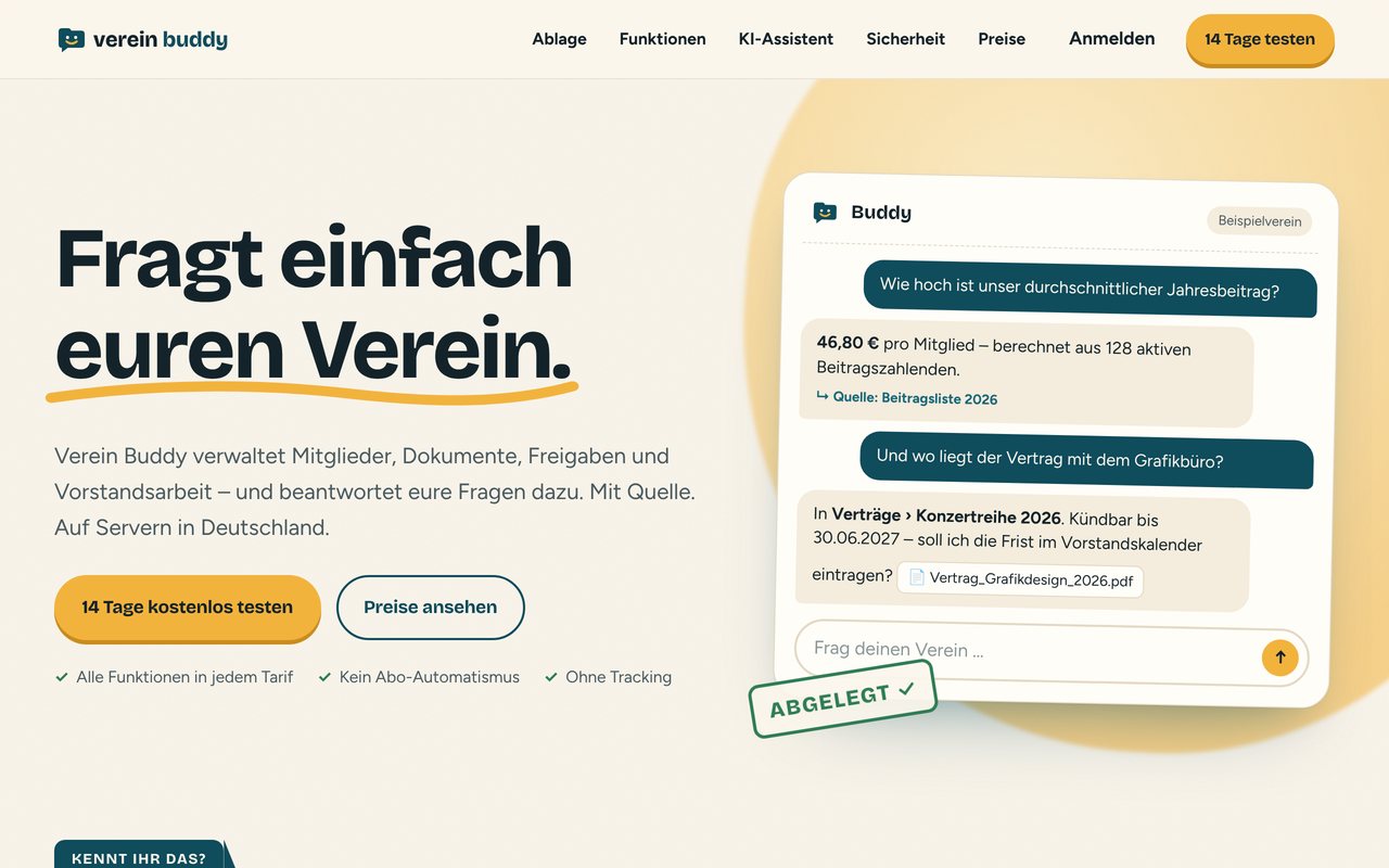 Vorschau der Website verein-buddy.de