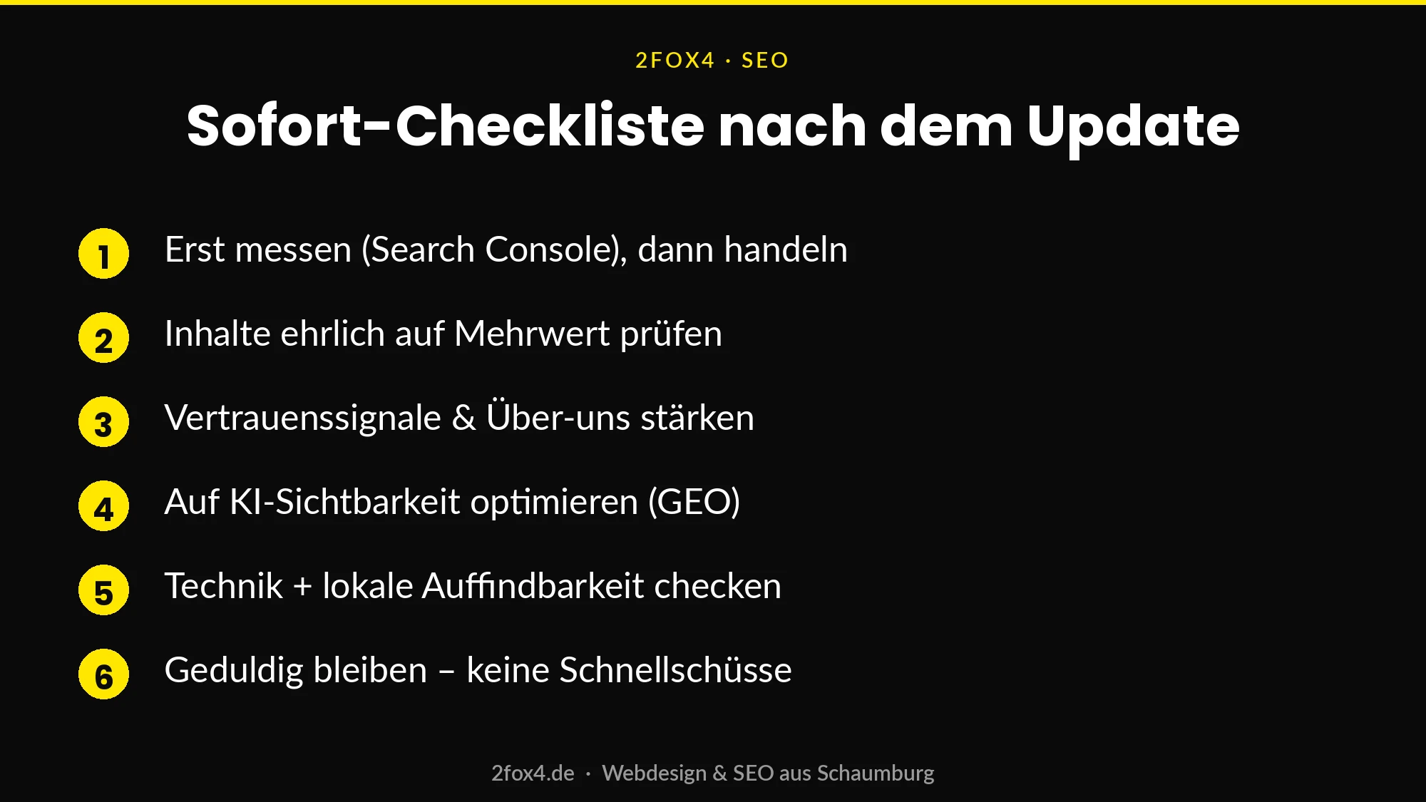 Sofort-Checkliste nach dem Google Core Update Juni 2026 für kleine und mittlere Unternehmen