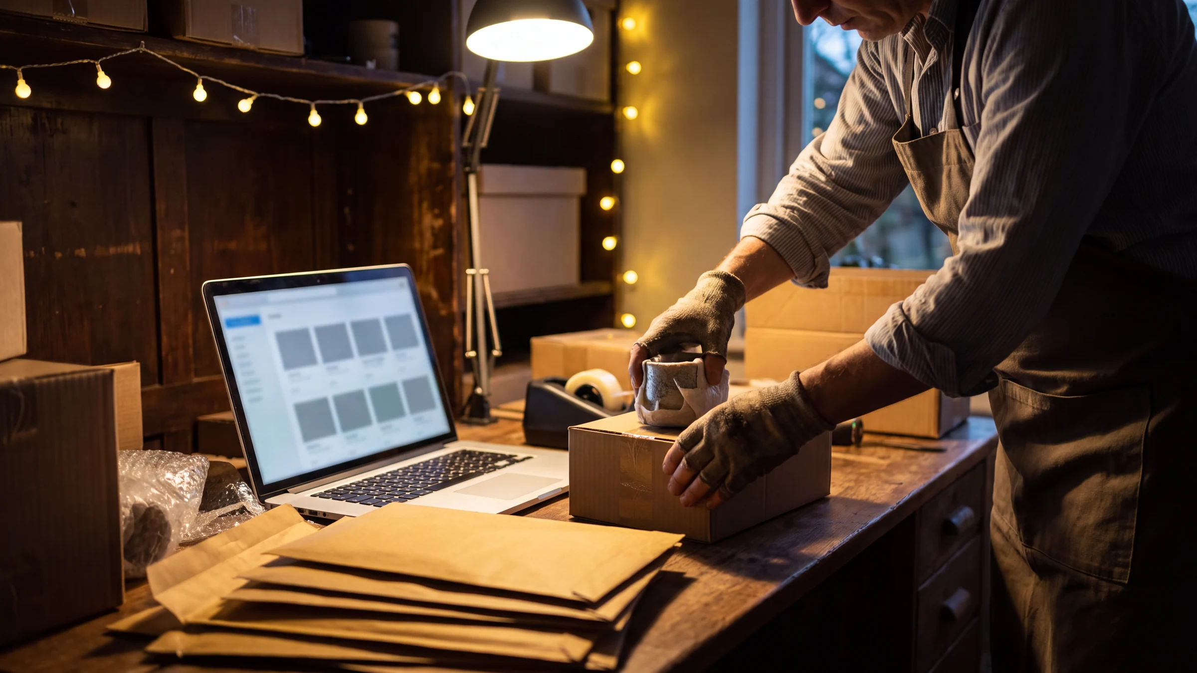 Google kostenlose Produkteinträge fallen in der EU weg: Onlineshop-Betreiber prüft Produktsuche am Laptop