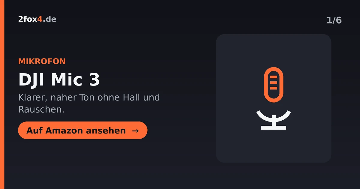 DJI Mic 3 – kabelloses Ansteckmikrofon für klaren Ton bei Instagram-Reels