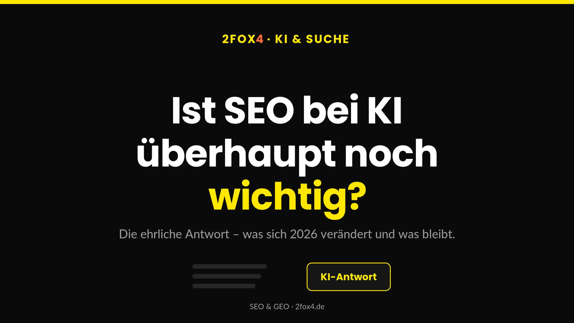 Ist SEO bei KI überhaupt noch wichtig? – 2fox4-Beitrag über SEO und KI-Suche