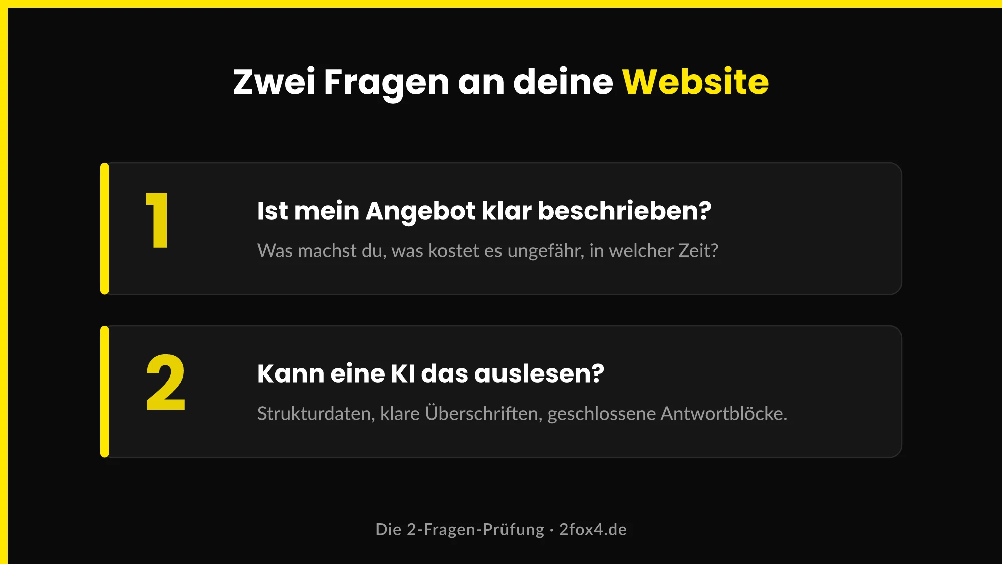 Die zwei Fragen für eine maschinenlesbare Website – Angebot klar, Daten auslesbar