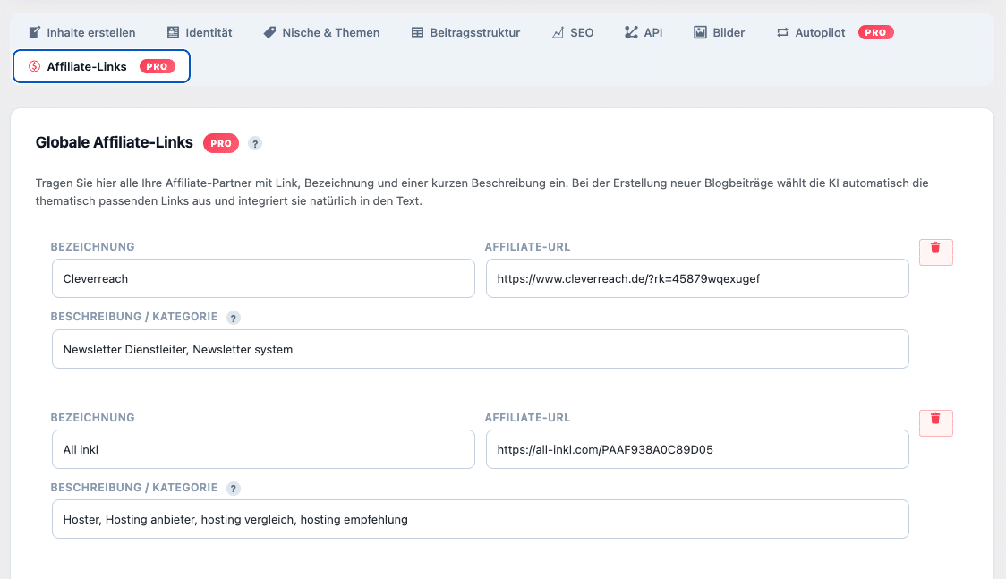 Blog Agent Affiliate-Links