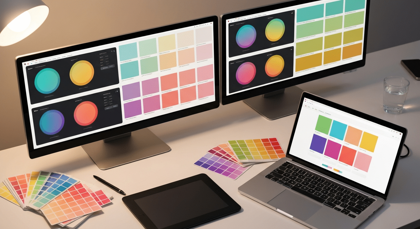 Übersicht der besten KI Farbdesign Tools für Webdesign wie Adobe Firefly und Coolors