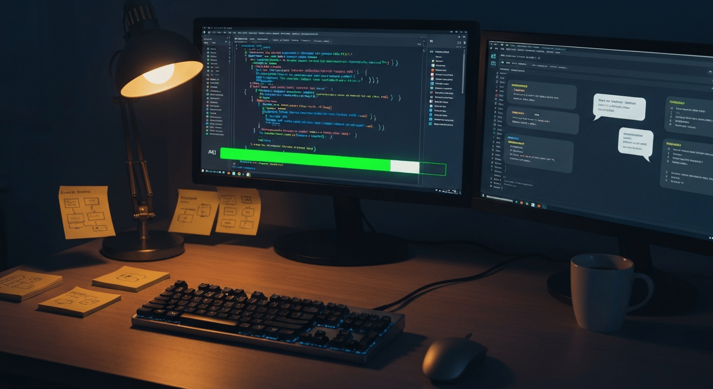 Entwickler und KI arbeiten gemeinsam an individuellem Buchungssystem für Website