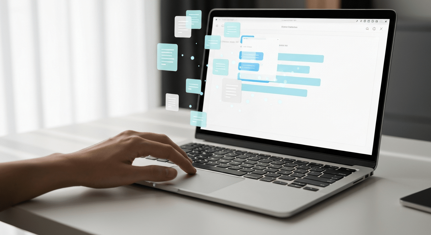 WordPress KI-Plugin generiert automatisch Blogtext auf einem Laptop-Bildschirm